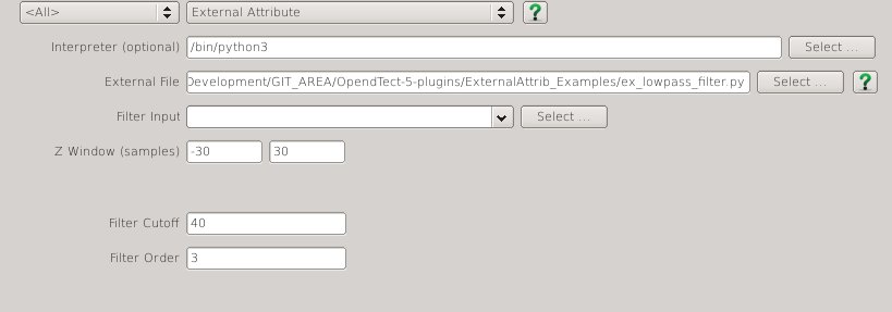 External Attribute Plugin input parameters