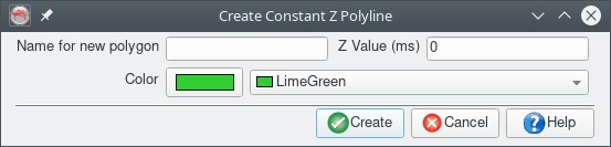 Constant Z polyline tool input dialog