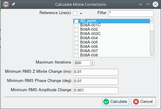 Mistie correction calculation