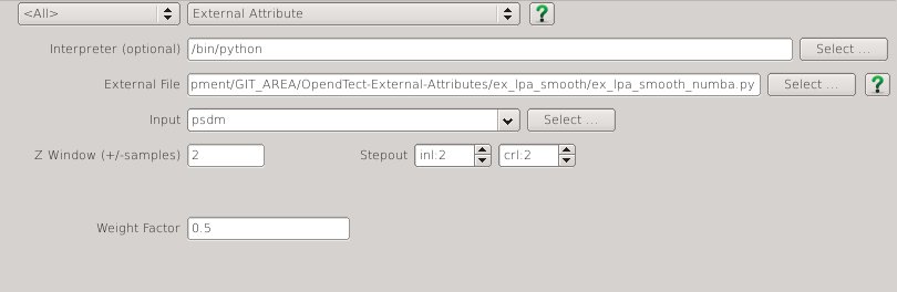 LPA Smoothing external attribute input parameters