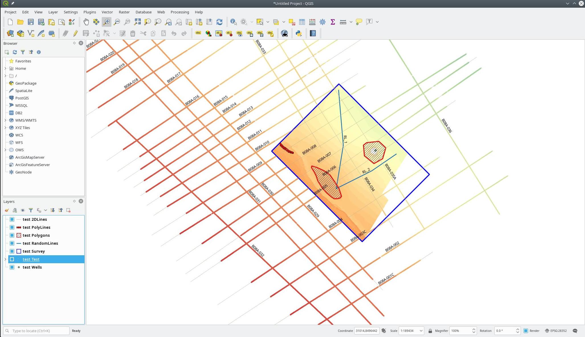 OpendTect data displayed in QGIS