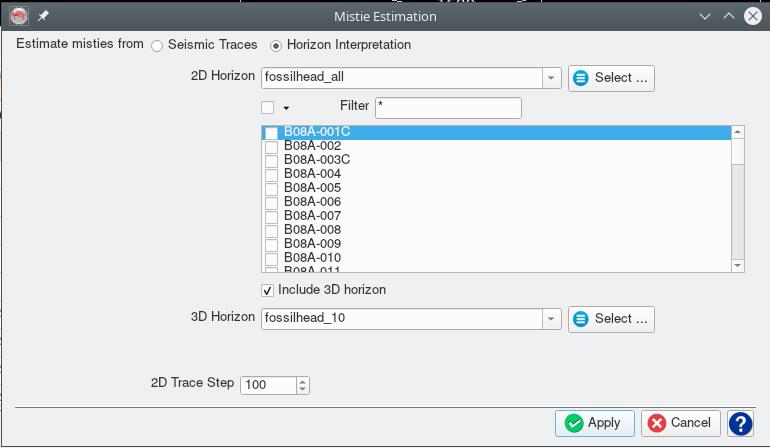 Mistie Estimation from Horizon Interpretation