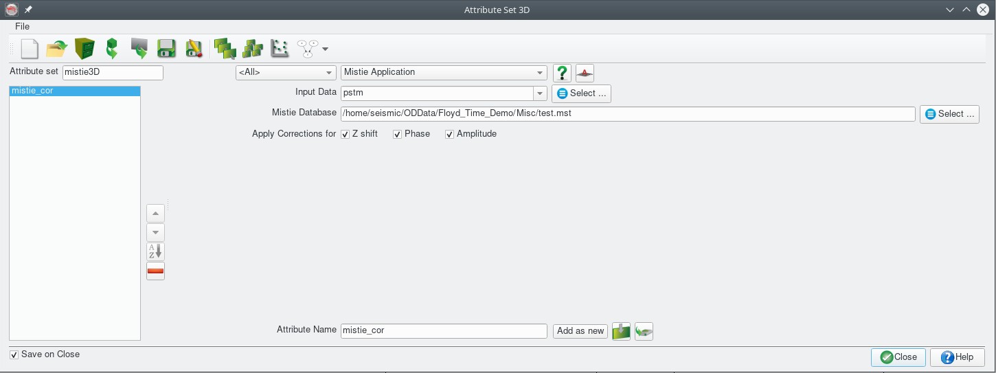 Mistie Application attribute input parameters