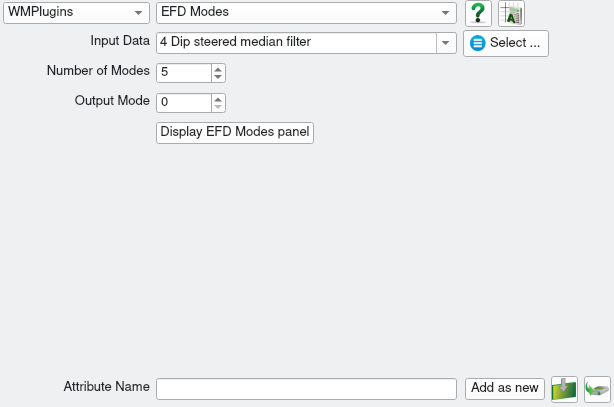 EFD Modes input parameter dialog